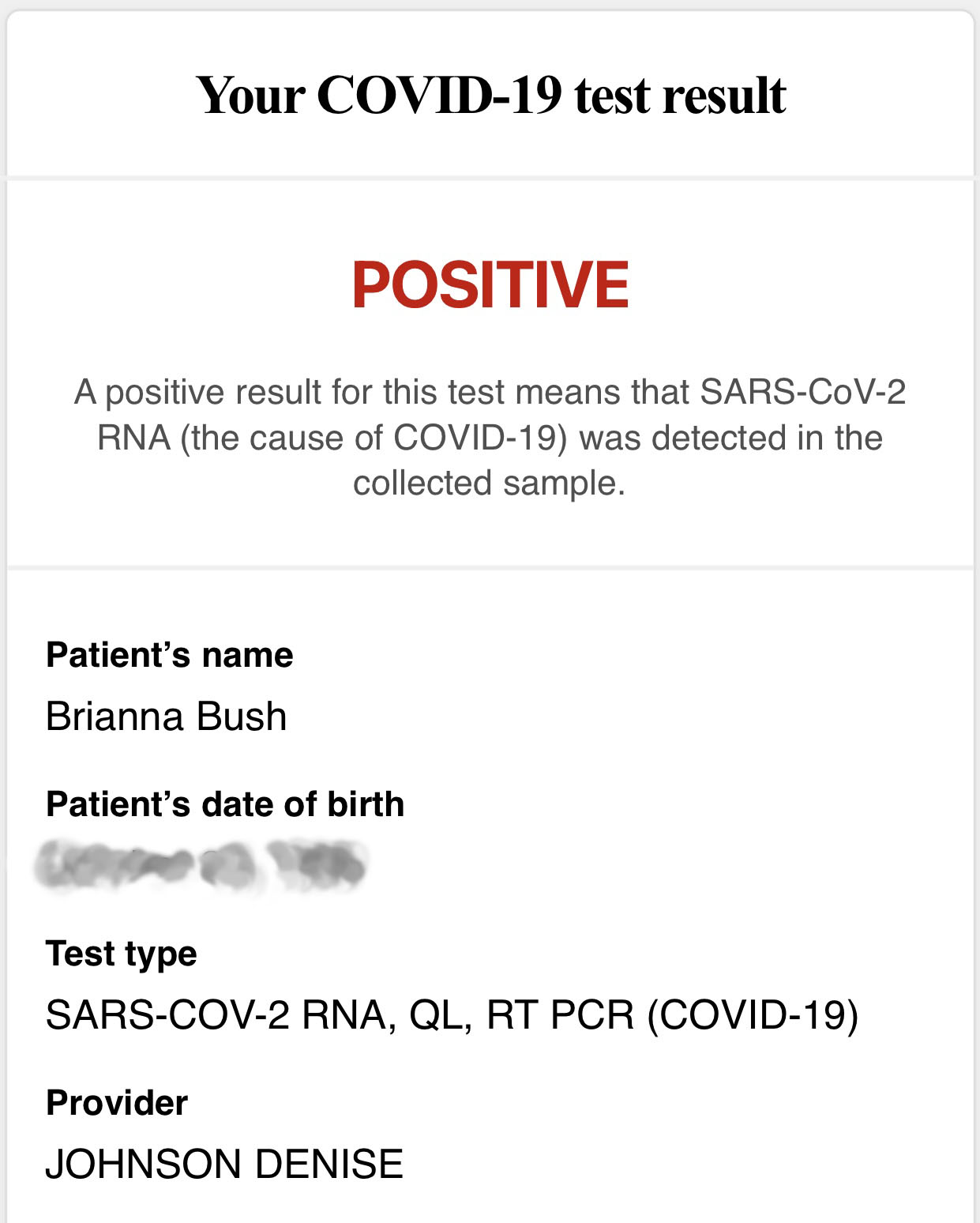 Cvs Positive Covid Test Results Template