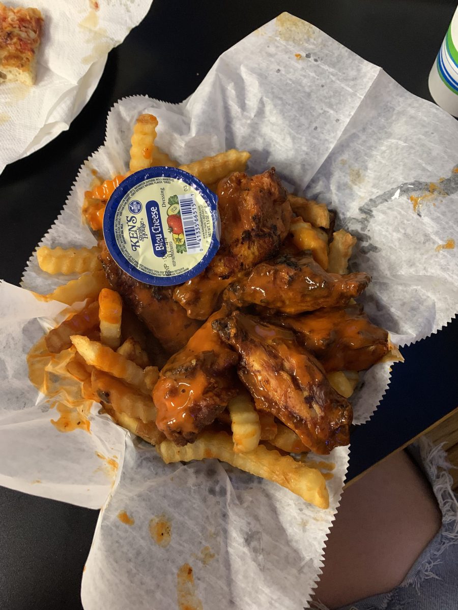 The Roosters Nest, the featured appetizer of wings and french fries at The Rooster. Feb. 9th, 2023. (Paige Kingsley/Canalside Chronicals).