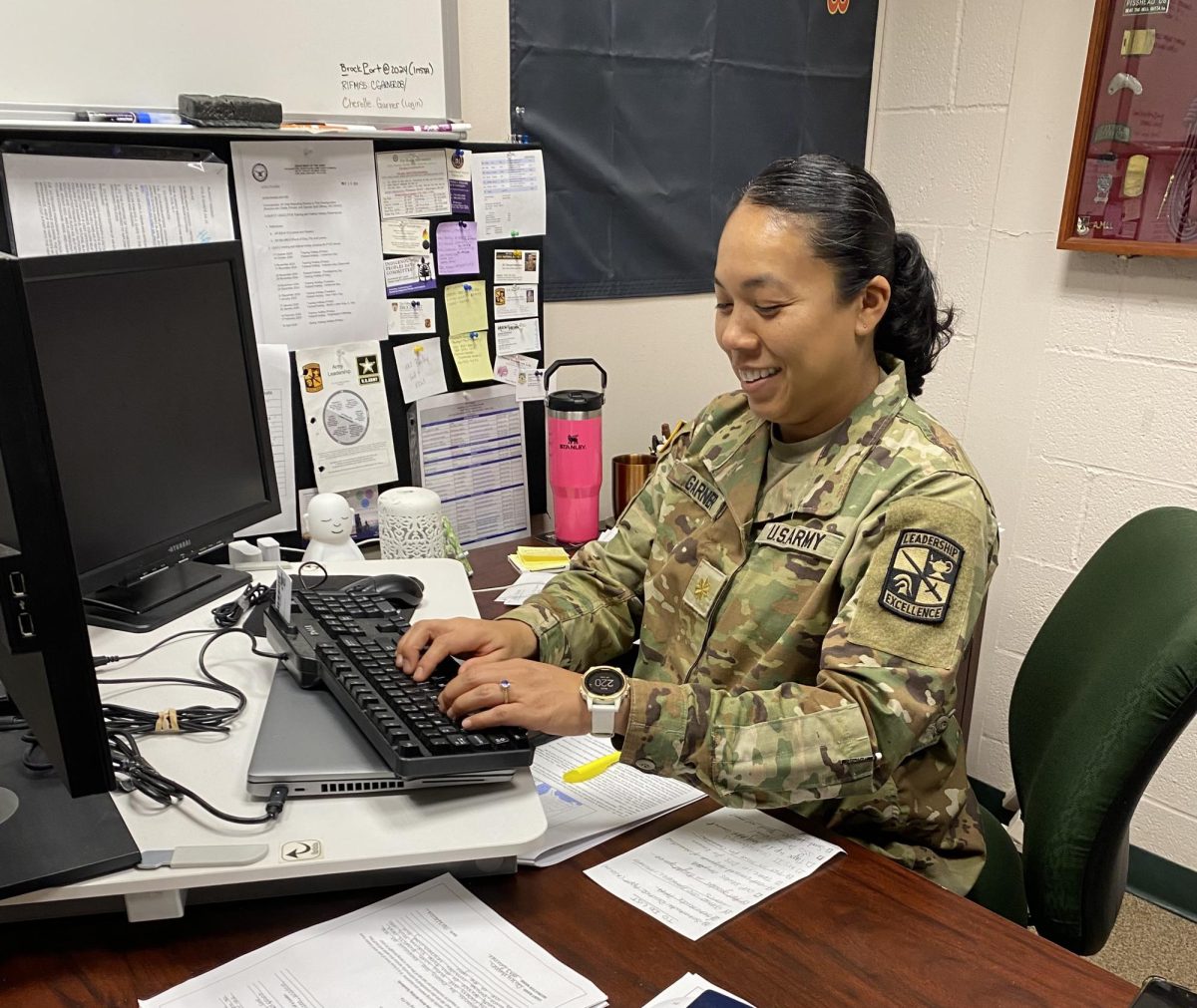 Cherelle Garner laughs as she responds to emails on Wednesday, Nov. 6, 2024.