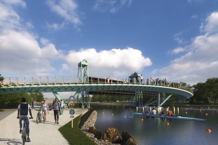 A rendering of the completed pedestrian bridge over the Erie Canal in Brockport. (Canalside Chronicles/Bridging Brockport)