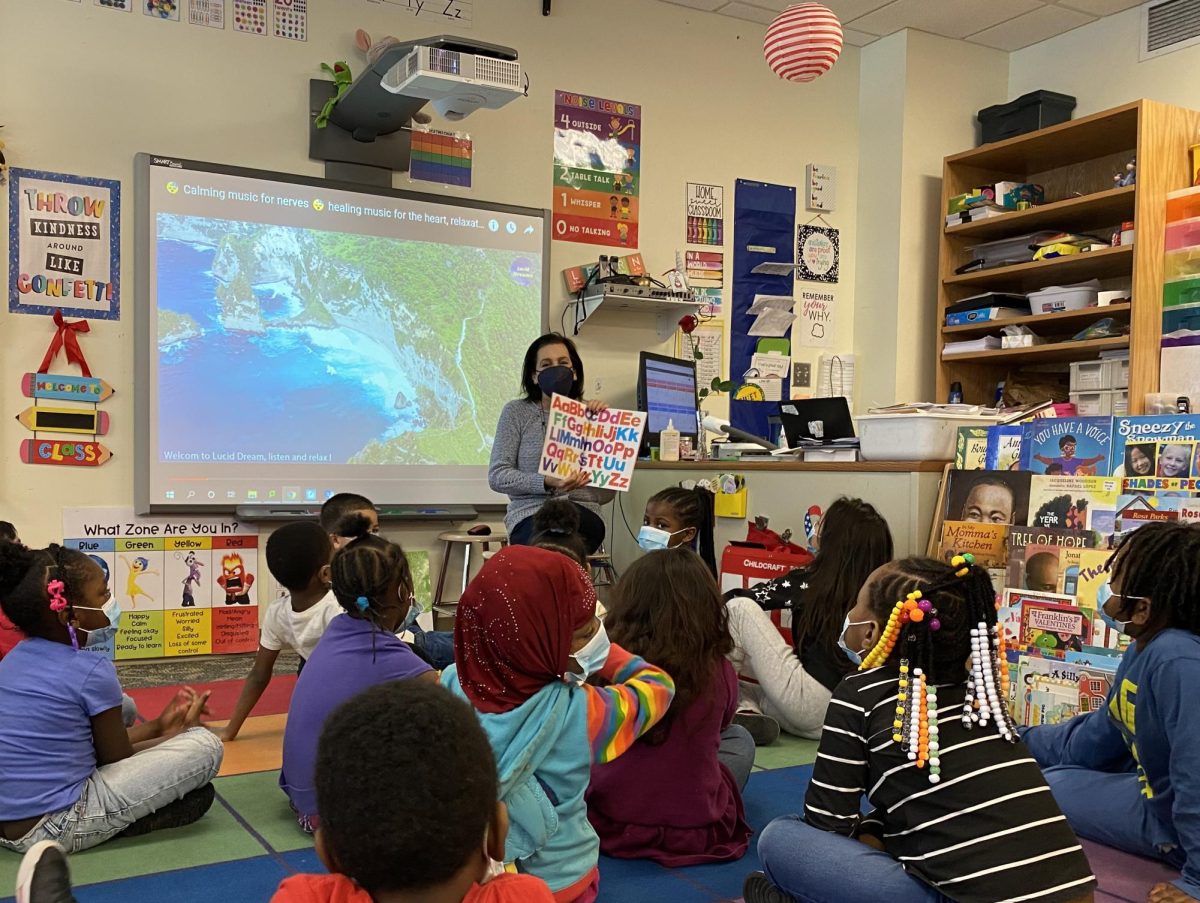 Carol St. George reading with students for Project Read's #Read4luv campaign | Credit: Project Read