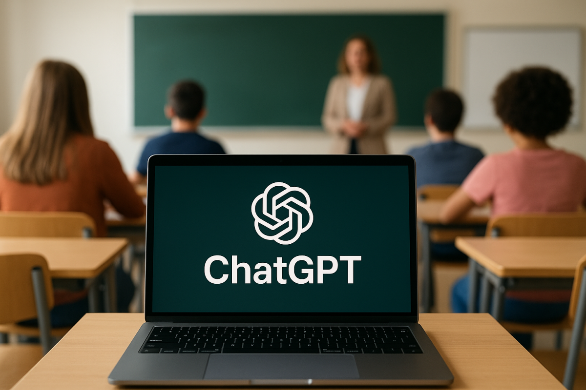 AI-generated image of ChatGPT in a classroom