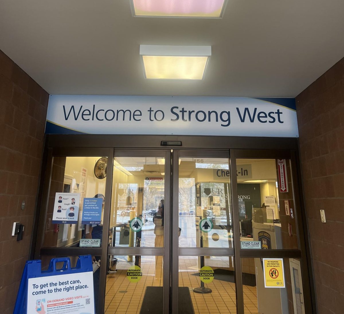 The entrance to the emergency department at Strong West. Nov. 10, 2025.